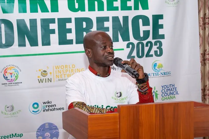 Dr Antwi-Boasiako Amoah delivering Keynote address at the Wiki-Green Conference in Accra